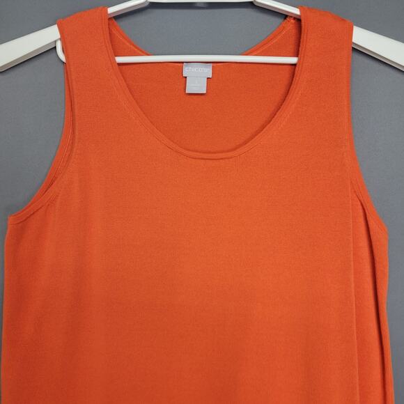 Chicos Knit Tank Top Womens Large Orange Sleeveless Pullover Casual Bright - Picture 4 of 10